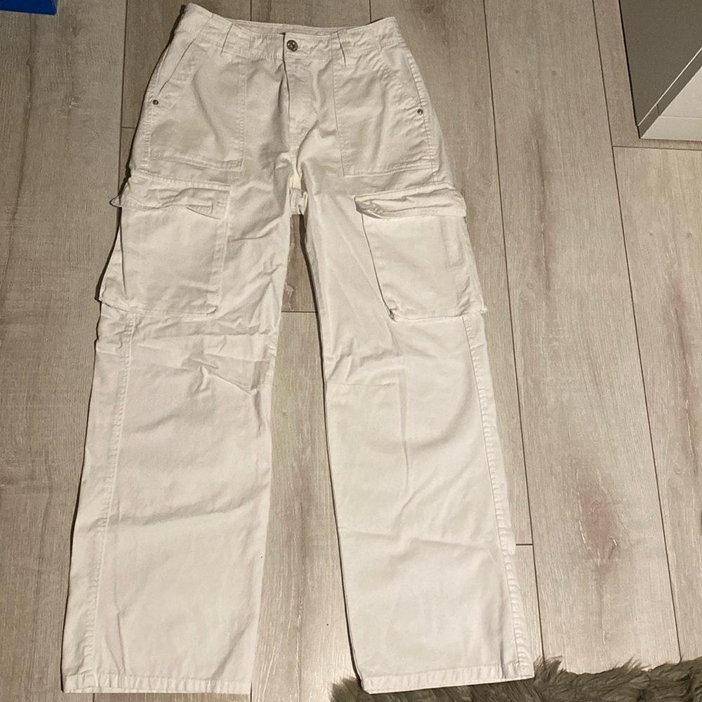 Bershka medium rise cargo straight